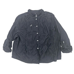 Jamie Sadock Studded Black Lightweight Golf Athletic Sporty Jacket Women's Sz XL